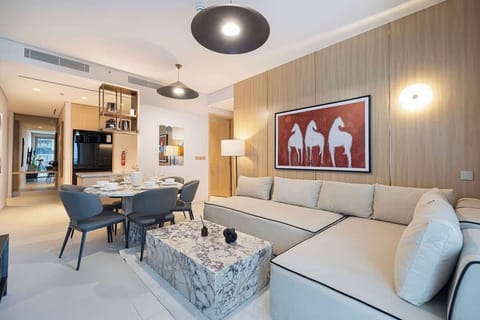 Comfortable lounge area with a large window and open feel