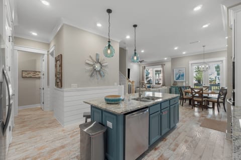 Kitchen, Dining and Living areas