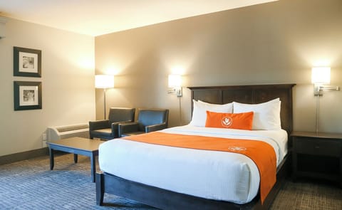 Stretch out on crisp linens in a calming, roomy retreat.