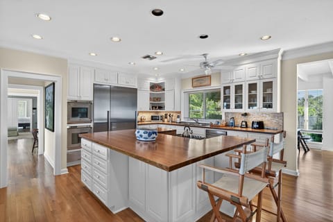 Kitchen with a large island and stainless steel appliances