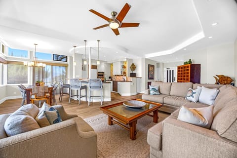 Lounge together in a bright and airy island retreat