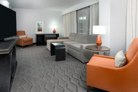 Stylish living room, with a pull out sofa bed