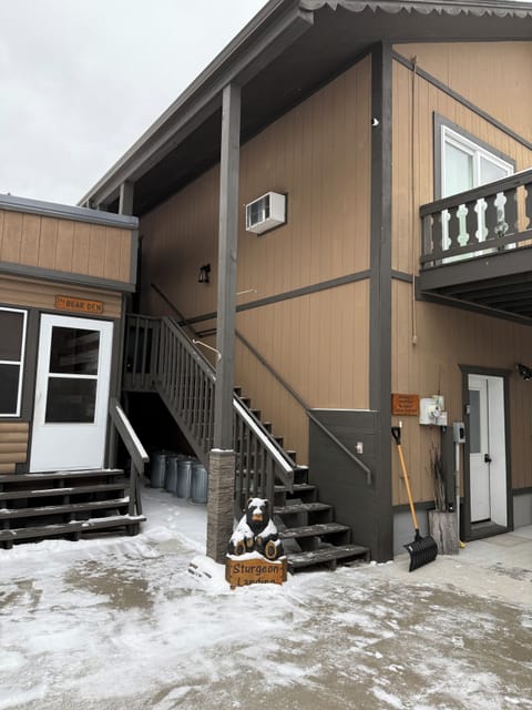 Stairs leading to upstairs 3 Bd apartment 