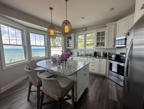 Kitchen with views to Lake Michigan 