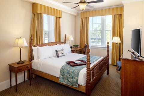 Wake up to sunshine in a bright king room with views.