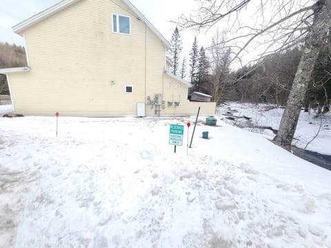Parking spot for EV charging.