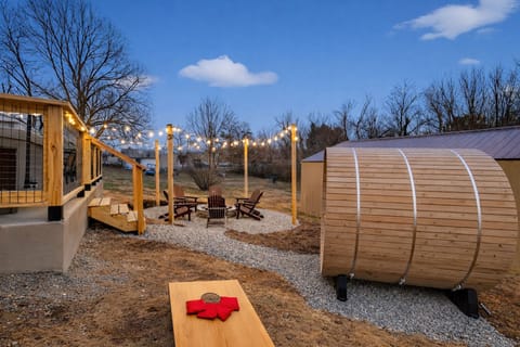 Outdoor area ready for meals, games, and fresh-air relaxation.