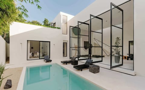 Private central pool framed by clean architectural lines.