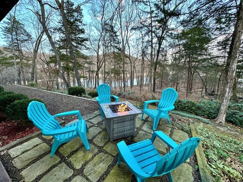 Propane fire pit provided for guest use