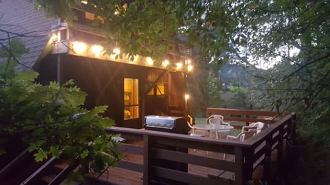 secluded back deck with bbq