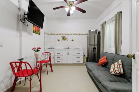 Sala, comedor y cocina. Desde este punto se pueden observar las tres áreas.