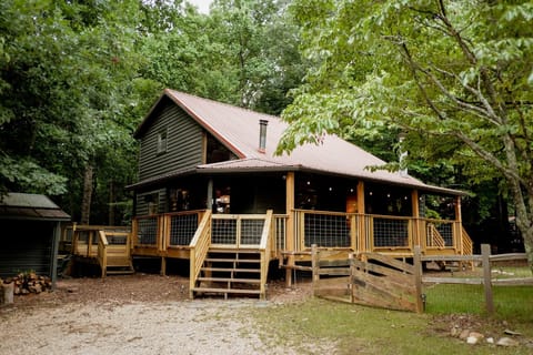 Welcome to The Ellijay Olive. Park your cars here, keep an eye out for deer and head up the stairs.