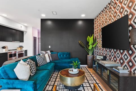 Bright and Spacious living with a sofa bed. HD TV with all the apps you could want.