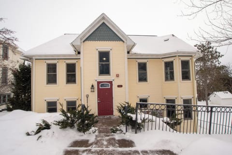 Front of condo building from street level.  We are the middle unit.  