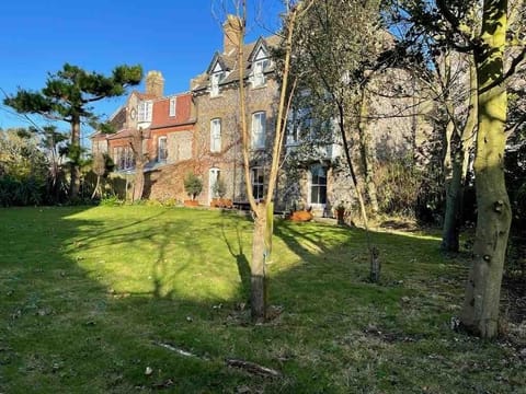 Large south facing garden with terrace