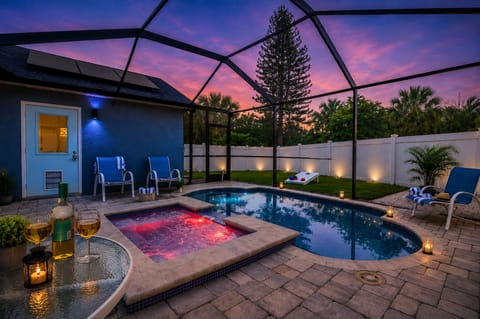 Welcome to Pinellas Paradise, your private Clearwater retreat featuring a heated saltwater pool, relaxing hot tub, tropical landscaping, fast Wi-Fi, and easy access to Clearwater Beach, St. Pete, Tampa, dining, and family attractions.