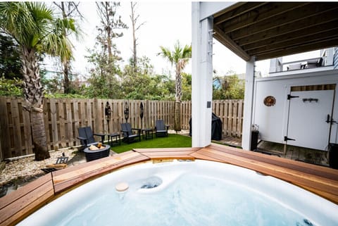 Private hot tub with privacy enclosure!