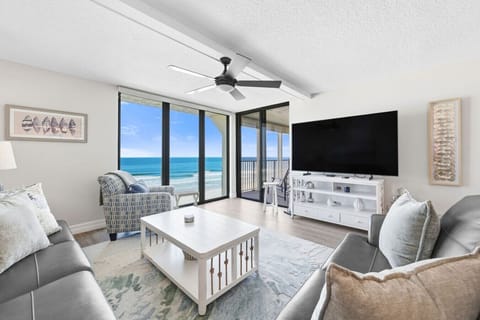 What a dilemma...you can either watch movies and sports on this enormous flatscreen TV or you can watch and listen to the sea as waves crash against the shore.