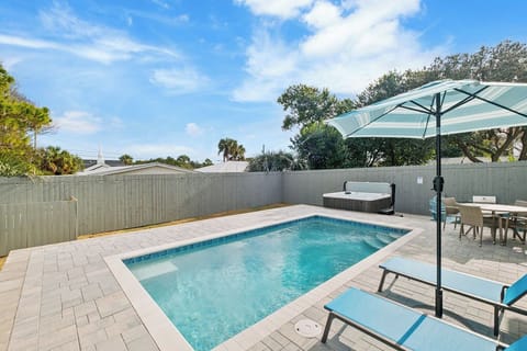 Pool can be heated at additional charge.  Hot Tub, Corn Hole games, sun loungers, Firepit and Grill