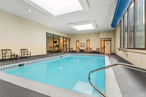 Dive into the sparkling indoor pool for a refreshing escape.