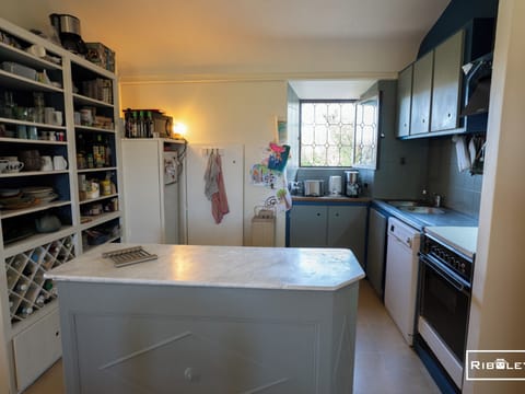Large open-plan fitted kitchen