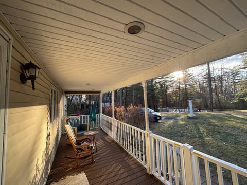 You'll be rocking on the front porch while hearing the crowd.