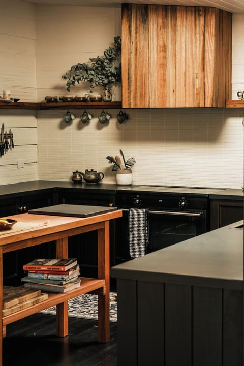 large oven, full-sized fridge, microwave, kettle, toaster and appliances 