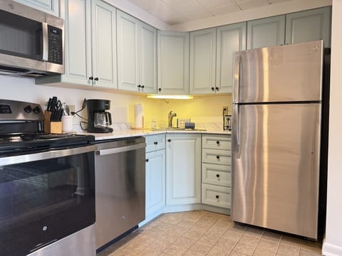 Contemporary kitchen with state-of-the-art appliances.