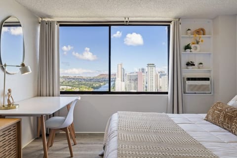 Waking up to this view from a cozy queen-size bed.