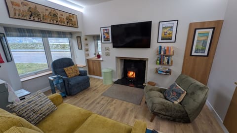 Wood burning stove in the living area