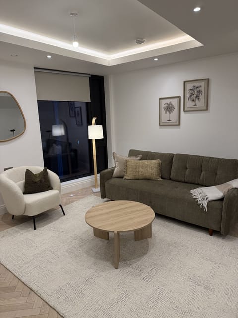 Spacious living area with sofa bed