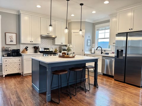 Fully equipped kitchen that is ready for cooking, baking, and entertaining your group.