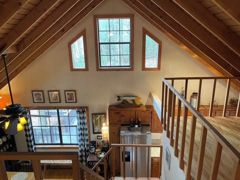 View from loft, open railings not safe for little kids