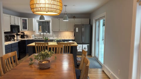 Main floor kitchen and dining area.