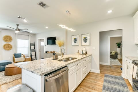 Open kitchen and living room
