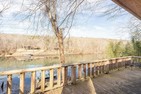 back porch with a view of the river
