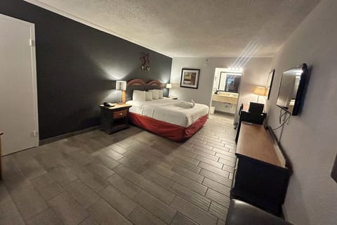 Unwind in a spacious room with cozy king bed.