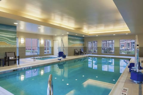 Dive into a bright indoor pool for year-round relaxation.