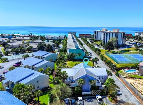 Aerial View of Your home just steps away from the beach!