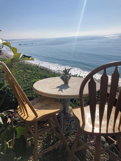Table overlooking the ocean