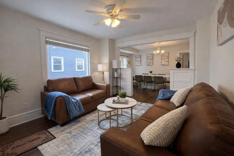 Comfortable open space combining the living room and dining area