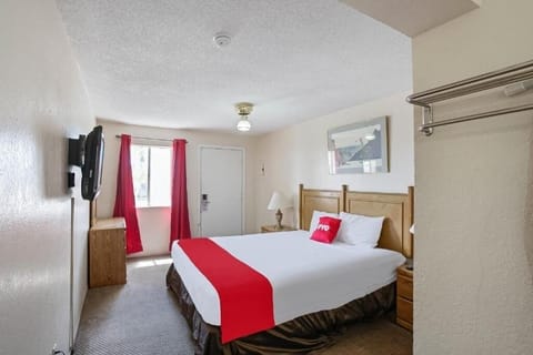 Settle into a tidy room with space to unpack easily.