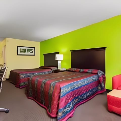 Gather everyone comfortably with two beds and generous floor space.