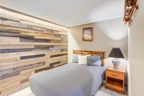 Unwind into crisp linens and a cozy, rustic retreat.