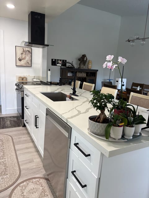 Kitchen: newly redesigned 026. overlooks backyard and pool area