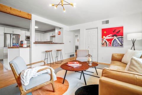 Open living area with breakfast bar.