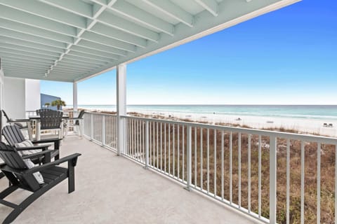Patio: Private patio, 8-person outdoor dining with ocean and beach views.
