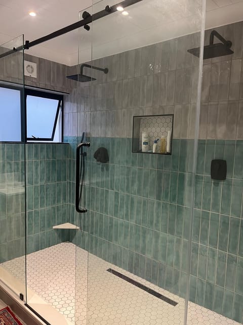 Master bathroom double shower
