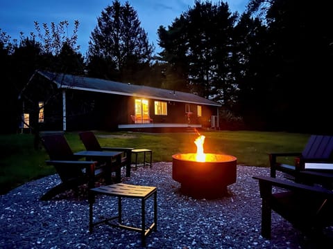 view from backyard firepit