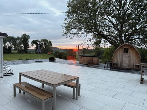Outdoor dining area and rear terrace d